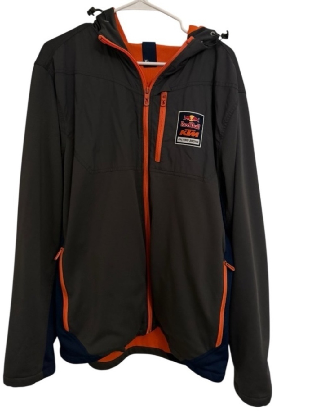 Red Bull KTM Factory Racing Team Softshell Hooded Jacket XL Black Gray Orange